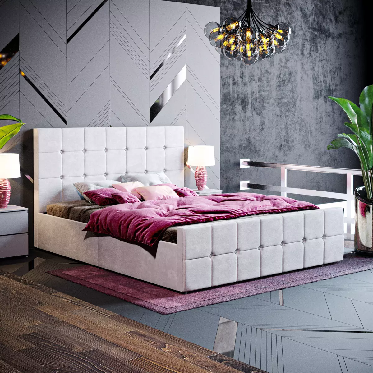 Light grey king size ottoman bed outlet