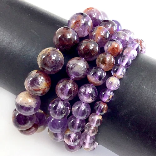 Handmade Gemstone Natural Super Seven Crystal Beaded Bracelet 7.5" 4 6 8 10 12mm - Picture 6 of 29