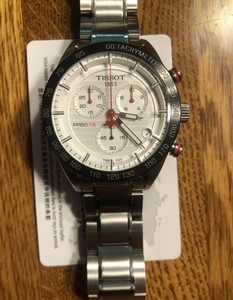 T-Sport PRS 516 TISSOT Men's Watch Silver Black Red T1004171103100 BARELY  WORN | eBay