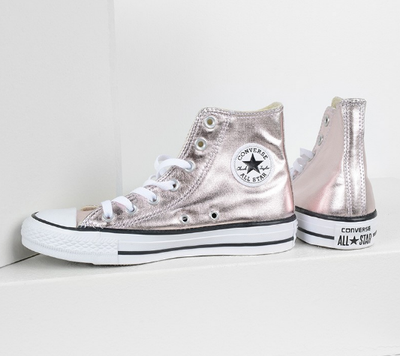 black and rose gold converse high tops