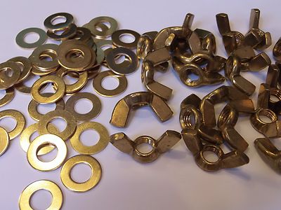 M10 MASSIVE MESSING FLÜGELMUTTERN MIT GRATIS M10 MESSINGSCHEIBEN 2 / 4 ODER 10 PACKUNGEN 