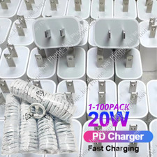 20W PD USB-C Power Adapter Fast Wall Charger For Apple iPhone 14 13 12 11 XR Lot