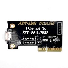 ADT Link PCIe 4.0 x4 to SFF-8611/8612 adapter card OCuLink support chassis