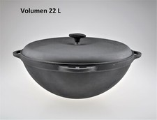 22 L Kazan Syton Gusseisen mit Deckel Camping...