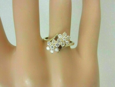 2 Ct Round Simulated Diamond Women's Flower Wedding Ring 14k Yellow Gold Plated