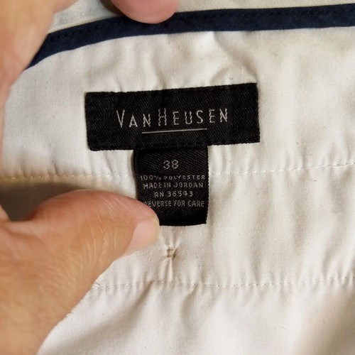 Van Heusen Pleated Shorts 38 Men's Lightweight Polyester Beige - Picture 6 of 9