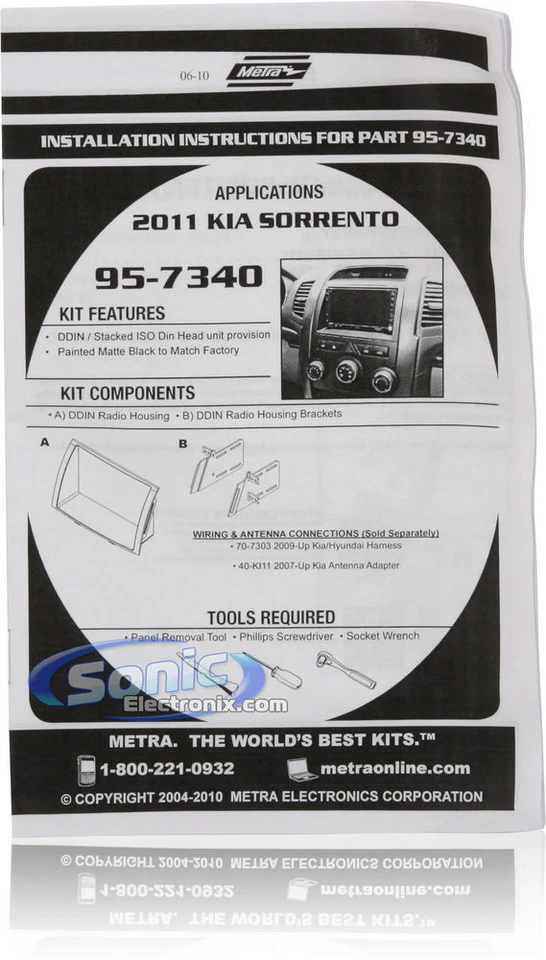 Kit de painel de instalação duplo DIN Metra 95-7340B para 2011-13 Kia Sorento - Imagem 3 de 4