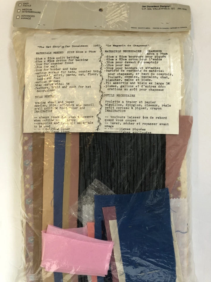 De colección Jan Donaldson Designs Sombrero Tienda Acolchado Pared Colgante Artesanía Kit 60x74 Foto 3 de 4