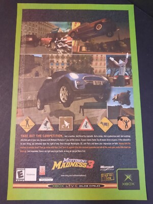 MIDTOWN MADNESS 3 Xbox Live ~ Vintage Comic Page PRINT AD 2003