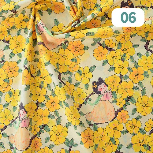 50*145cm Chinese Girl Printed Cotton Fabric Dress Tablecloth Sewing DIY - Picture 20 of 25