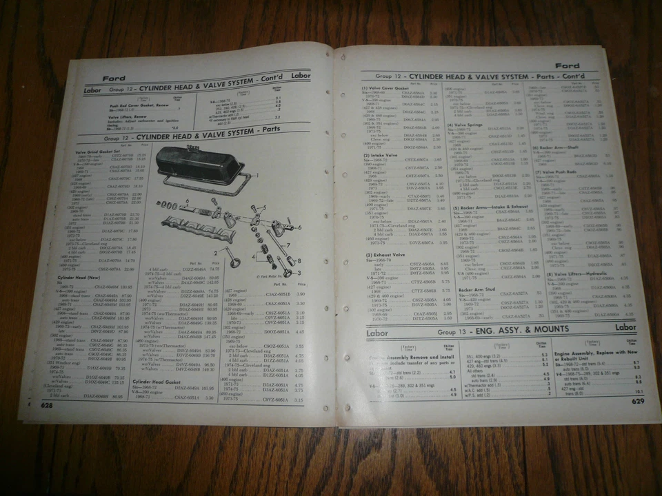 1968 69 70 71 72 73 74 75 Ford Model Identification & Service Data - Image 4 of 4