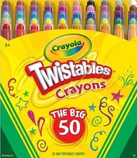 Crayola Mini Twistables Crayons (50 Ct), Kids Art Supplies, Unique Gifts for 