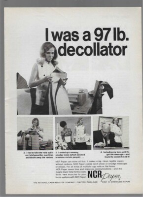 NCR Paper National Cash Register 97 Lb Decollator 1969 Vintage Print Ad