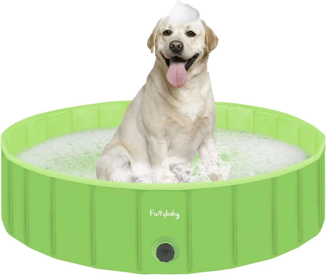 Piscina para perros Furrybaby, piscina infantil duradera con orificio de drenaje rápido, plegable
