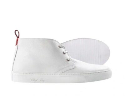 Del Toro  Mens size 13 Chukka  White Genuine leather  made in Italy Shoes
