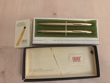 Cross 12K Gold Filled Ball Pen  Pencil Set in Box 12 K.T. 6601
