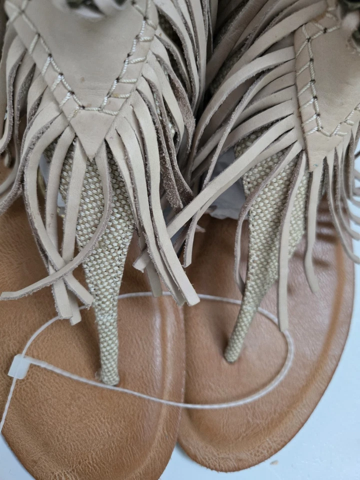 SANDALIAS NAUGHTY MONKEY MUJER NUDE/BRONCEADAS CREMALLERA FLECOS TRASEROS TALLA 8.5 NUEVAS Foto 3 de 4