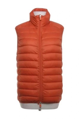 Save The Duck Men's Orange Puffer Vest Plumtech Animal-Free Sz S Certilogo Gilet