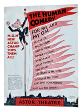 Vtg MGM Metro Goldwyn Mayer Print Ad 1943 Astor Theatre 1940s Movies Memorabilia