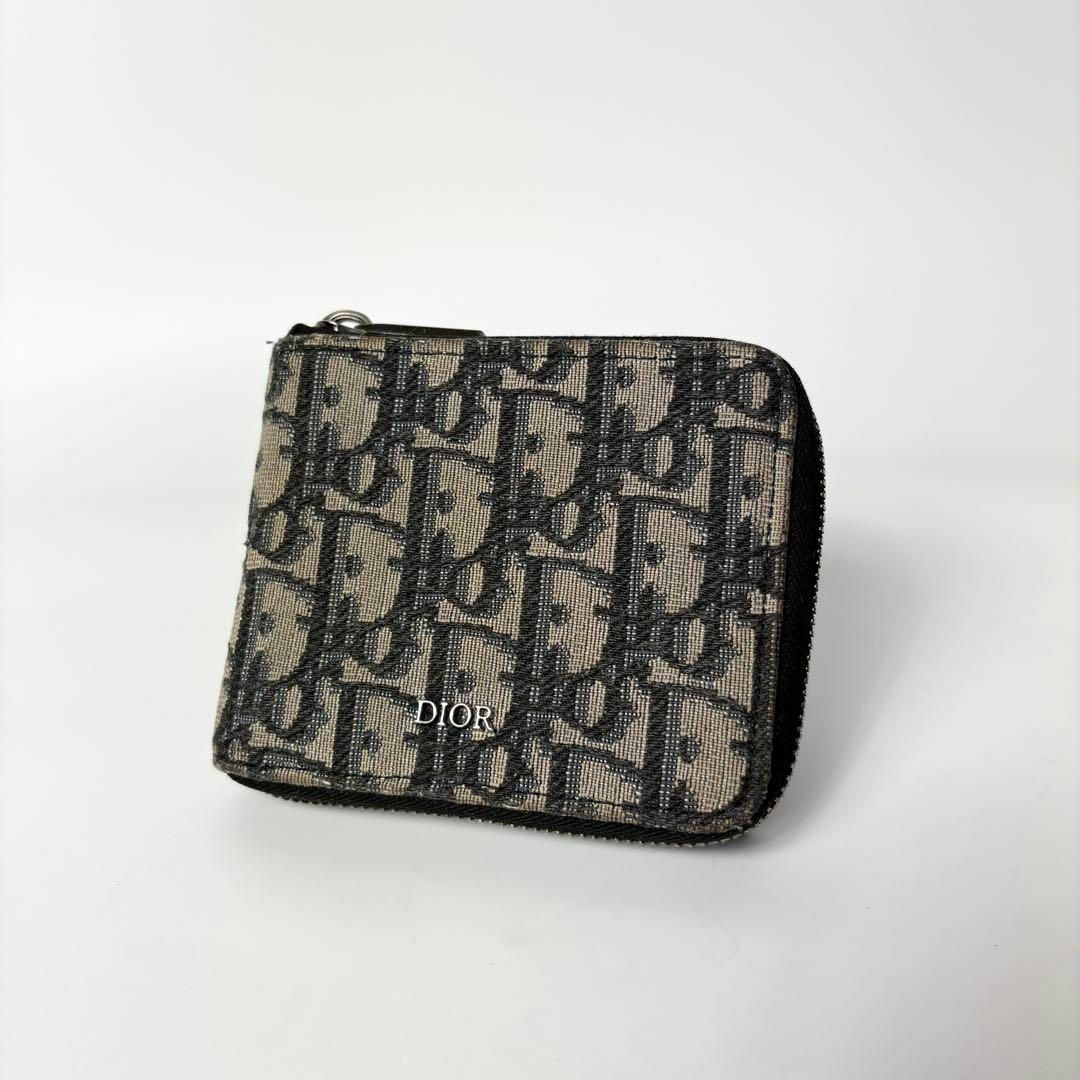 Dior Homme Oblique Trotter Round Zipper Bi Fold Wallet 024-image