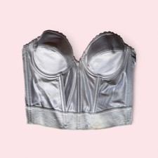 True vintage 1980s Victoria s Secret Gold Label white satin longline bustier