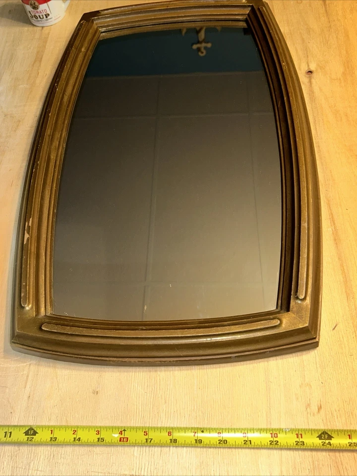 VTG MCM Syroco Style Gold Ornate Vanity LG Decor Mirror Hollywood Regency 17x27” - Image 3 of 4