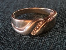 Mens Classic Diamond Cluster Wedding Band Ring 14K Solid Gold EUC Size 8 4grams