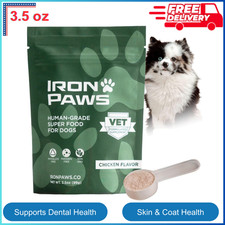 Iron Paws Human-Grade Superfood For Dog, Premium Greens Powder Supplement 3.5 oz
