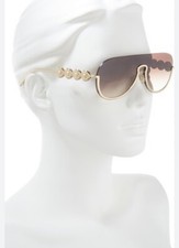 VERSACE VE2215 2215 Black Coin Medusa Stud Gold Mirror Pilot Metal Sunglasses
