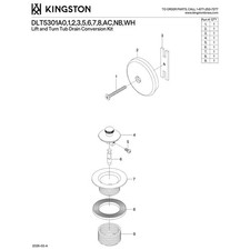 Matte Black Tub Drain Conversion Kit