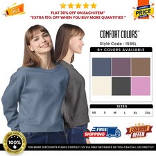 Comfort Colors 1566L Women's Garment-Dyed Mid-Length Crewneck Sweatshirt