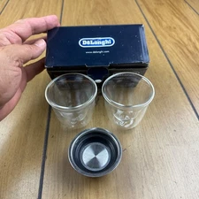 DeLonghi Double Wall Espresso Glasses Biccheri Espresso 2x and Filter