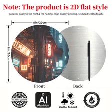 Vintage Japanese Anime Neon Cityscape Metal Wall Decor - Retro Tokyo Street Art