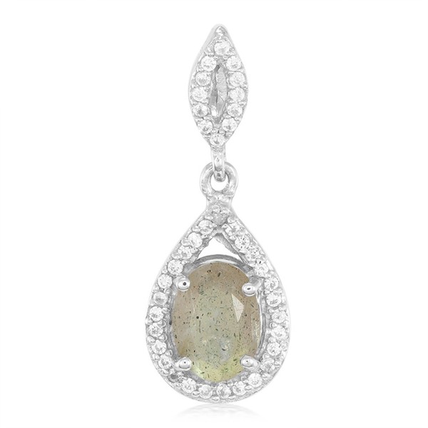 Cavill Labradorit AnhäNger Damen 925 Silber Oval 0,9Ct Zirkon Tropfen-image