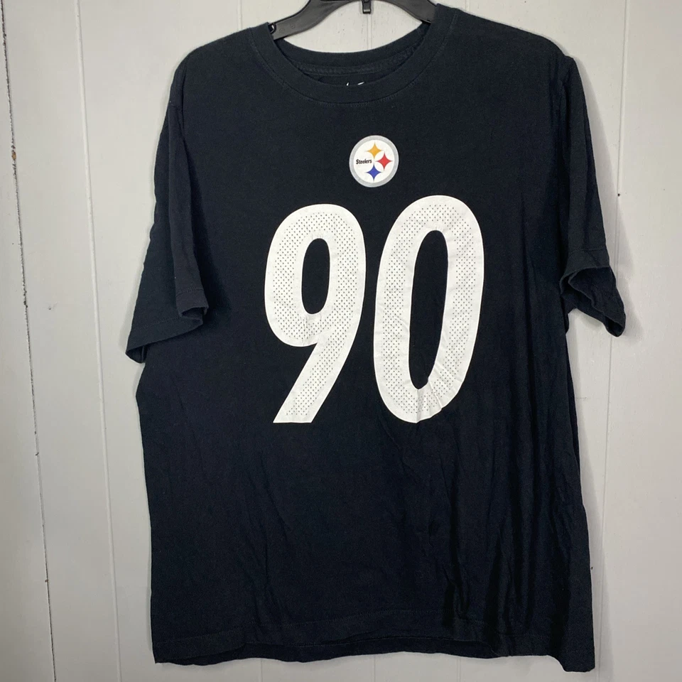 Camiseta deportiva negra de los Pittsburgh Steelers Nike T.J. Watt para hombre grande 22x28 L Foto 2 de 4