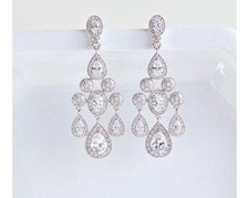 Chandelier Earrings For Bride Statement Crystal Wedding Jewelry