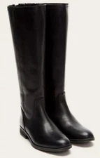 Frye and Co. Women's Jolie Back Zip Riding Knee High Black Leather Boots Size 6