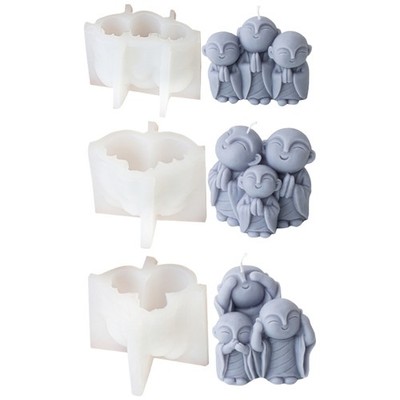 Cute Monk Shape Silicone Mold 3D Creative Decorative Moulds