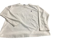 RALPH LAUREN BOYS WHITE LONG SLEEVE POLO T SHIRT. SIZE:  5