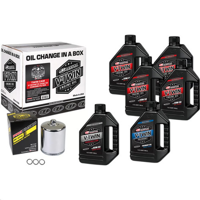 #ad Maxima Twin Cam Synthetic Oil Change Kit with Chrome Filter Motorcycle 3601 0717 $88.83