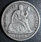1868-P SEATED LIBERTY DIME