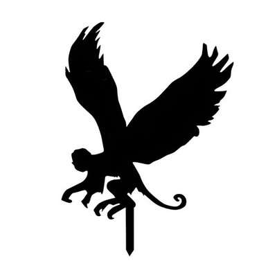 Fliegender Affe Metall Gartenpfahl Fliegenaffe schwarz Silhouette Gartenpfahl 4820