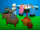 Vintage Playmobil 5407 Victorian Mansion Laundry Washer Wash Woman Maid 5300