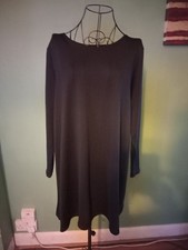 Ladies Black Long Sleeved Dress Size 16 #blackdress