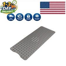 Non-Slip Shower Mat 40x16 Inches with Suction Cups, PVC Bath Mat for Safety
