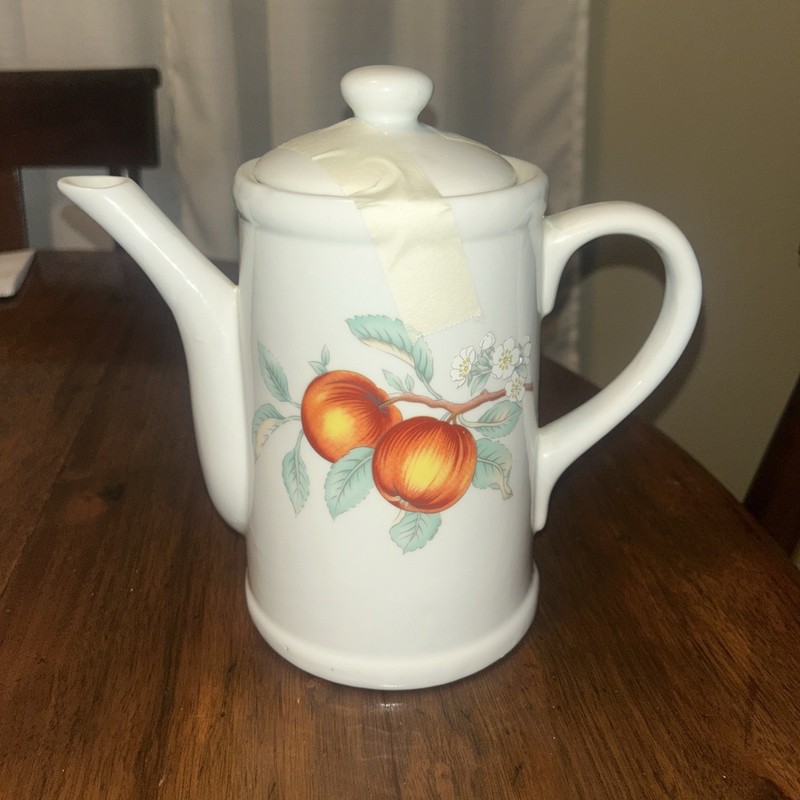 Vintage white vintage Harmony House Tangerine pattern coffee pot