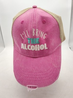 Adams Piper Lou-Women s Pink  I ll Bring The Alcohol  Hat-Adjustable-NEW