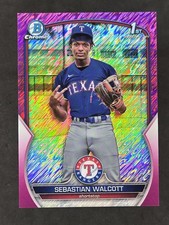 2023 Bowman Chrome Sebastian Walcott 1st Fuchsia Pink Shimmer Refractor 082/199