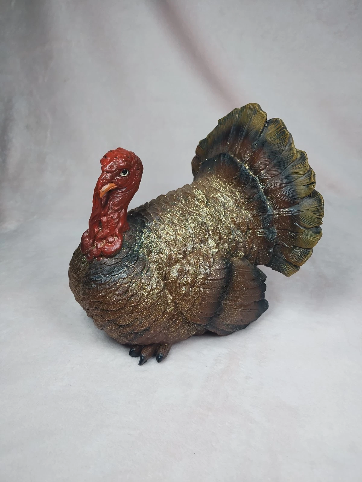 Gold Glitter Turkey Thanksgiving Table Decor Decoration Fall Autumn 8"