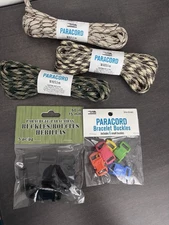 Paracord Mixed Supplies Lot Crafting  Buckles  Rope 54ft New